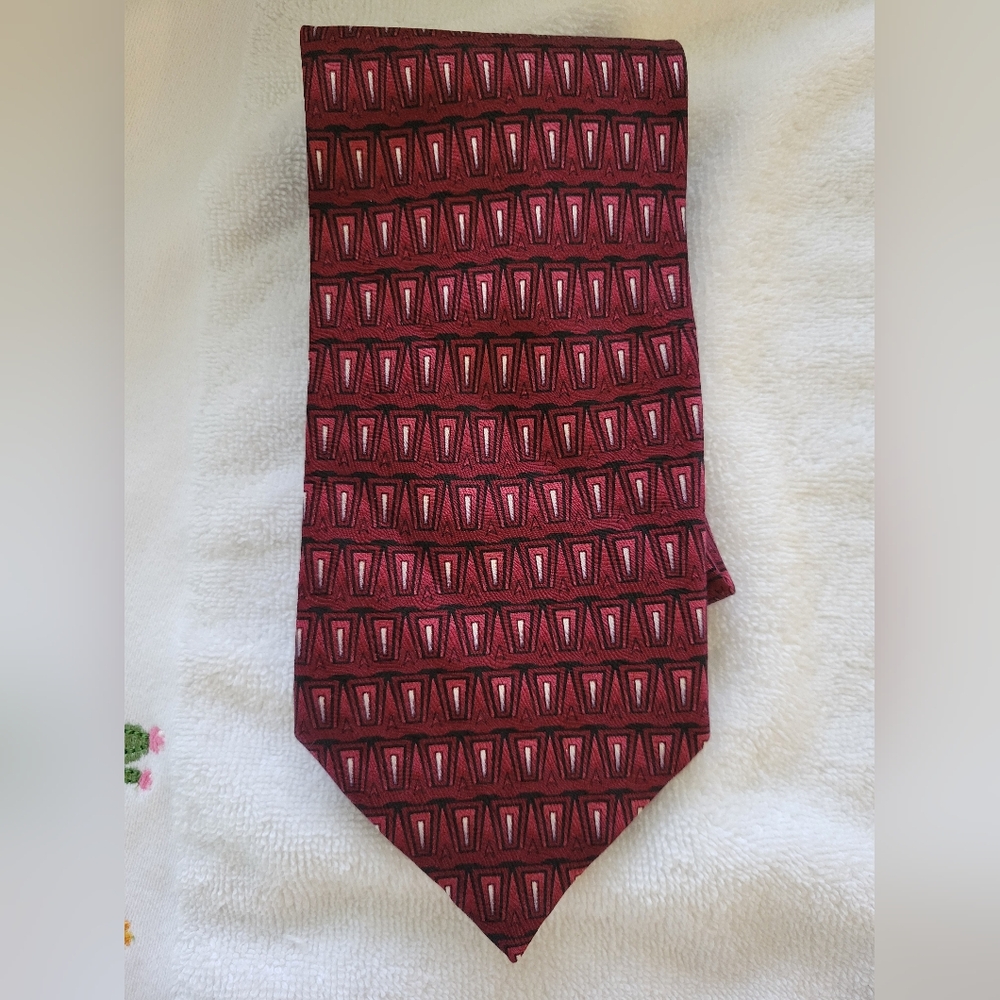 Johnston & Murphy Burgundy Patterned Tie